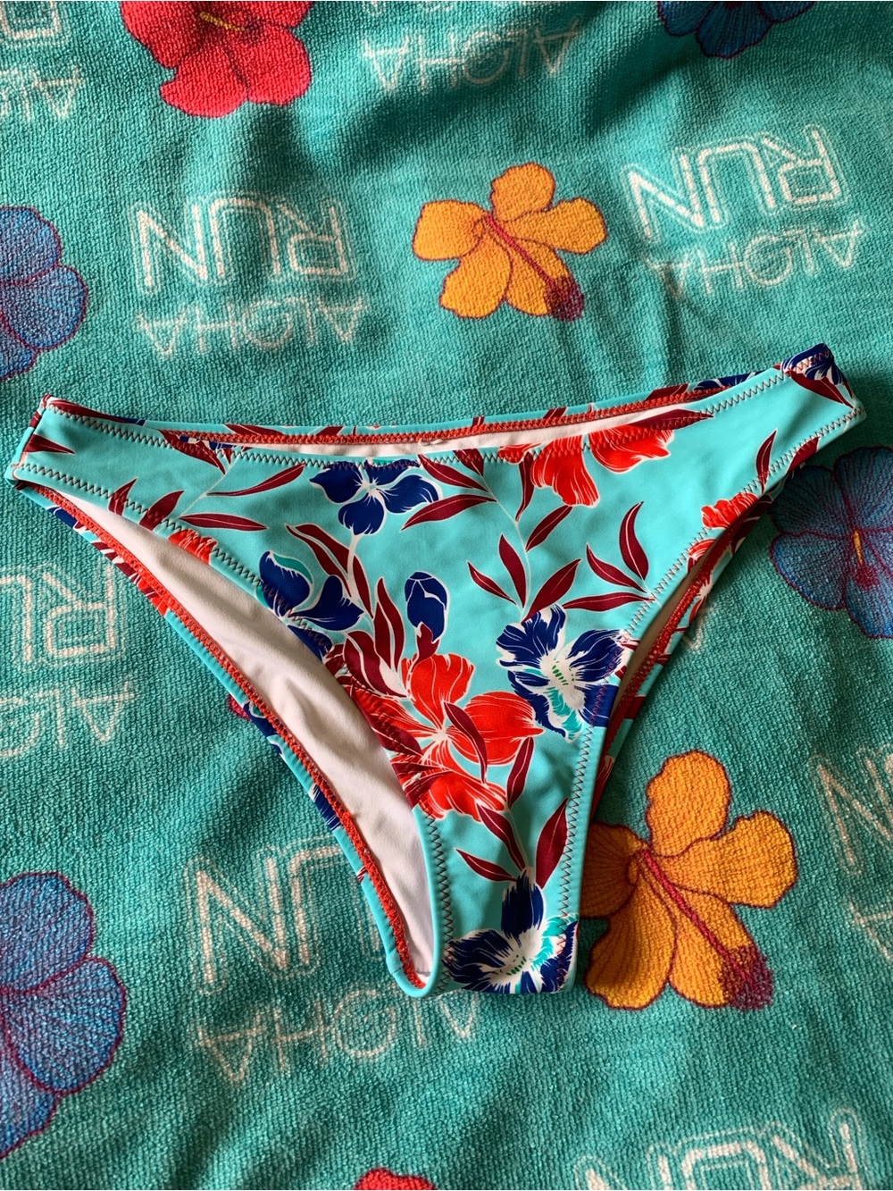 Floral Turquoise Bikini Bottom - Tropical Print